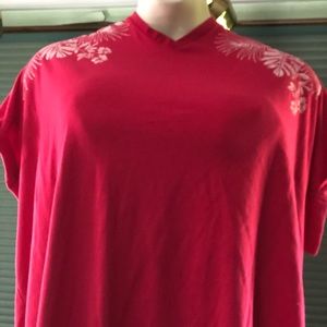 Short Cuffed Sleeve V-Neck Top